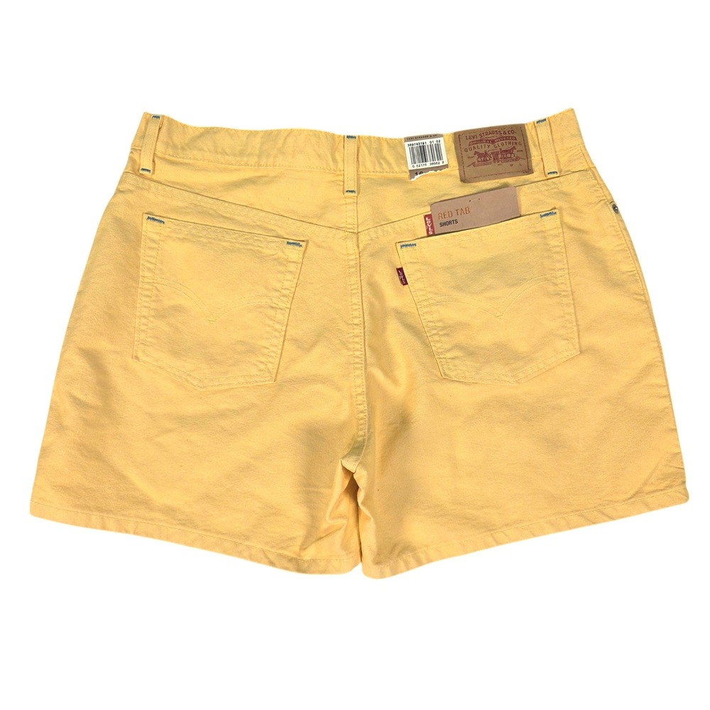 Vintage Levi's Y2K 974 Shorts Womens 16 Yellow Vintage High Rise Canvas New NWT